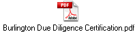 Burlington Due Diligence Certification.pdf