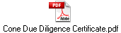 Cone Due Diligence Certificate.pdf