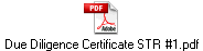 Due Diligence Certificate STR #1.pdf