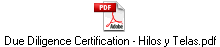 Due Diligence Certification - Hilos y Telas.pdf